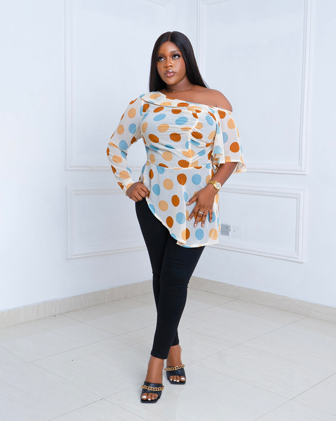 Mismatched Sleeves Blouse