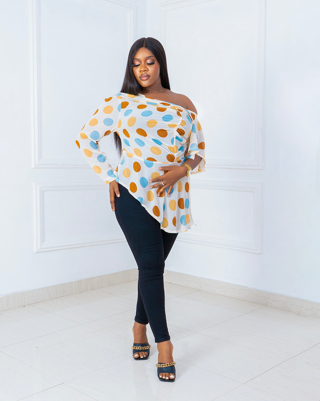 Mismatched Sleeves Blouse