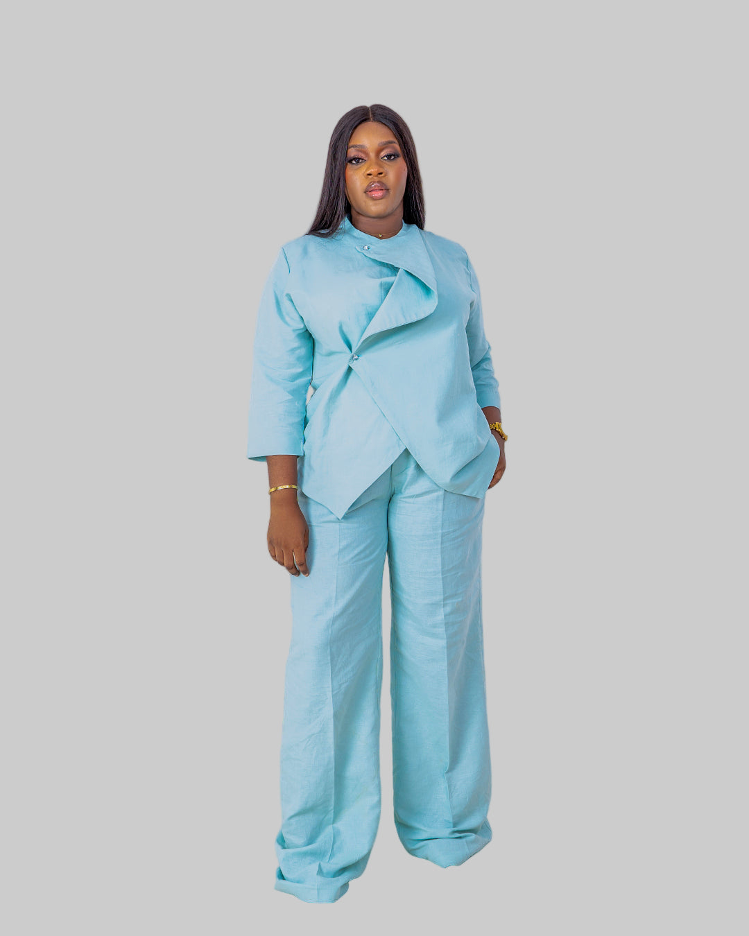 Drape Linen Pants Set