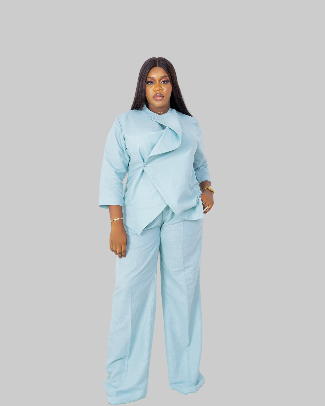 Drape Linen Pants Set