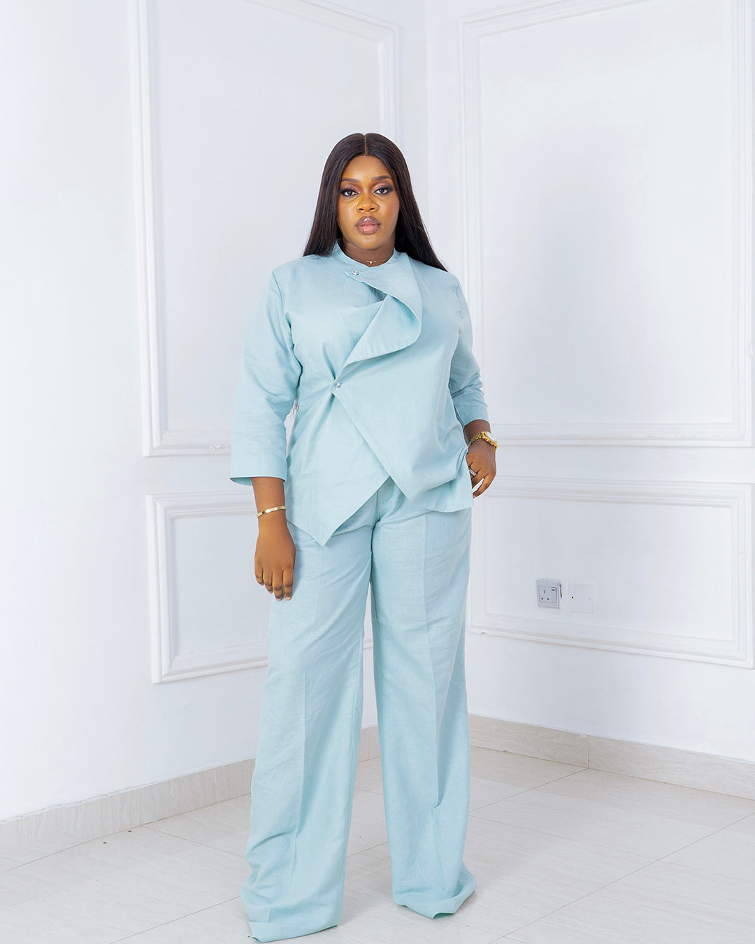 Drape Linen Pants Set