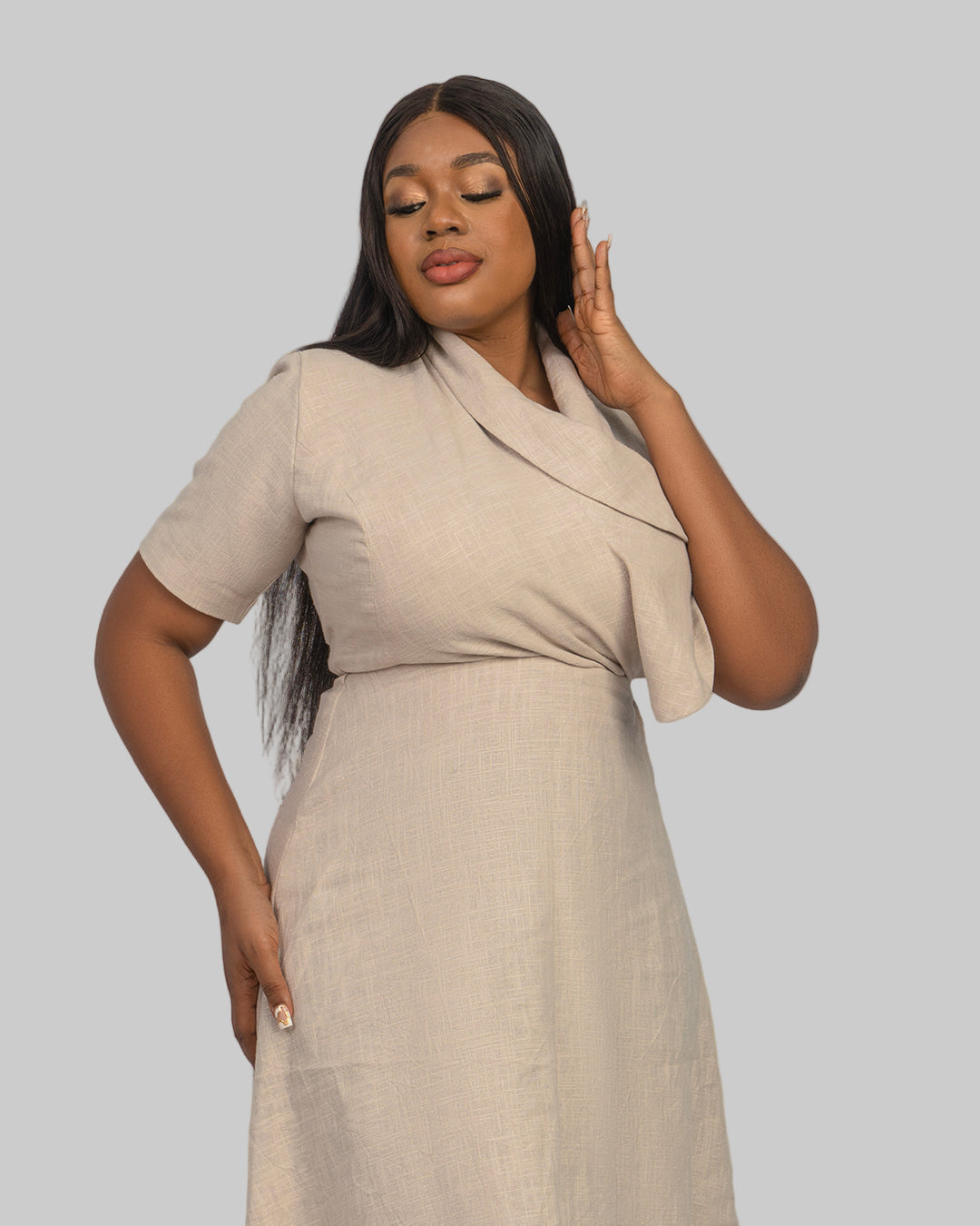 Midi Half Back Safari Dress