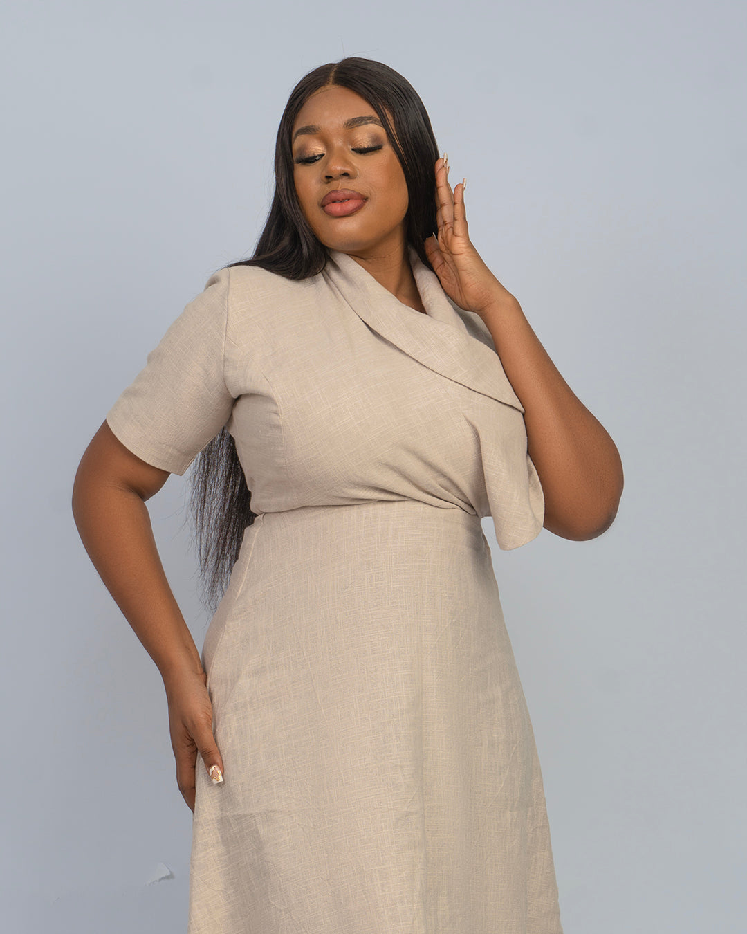 Midi Half Back Safari Dress