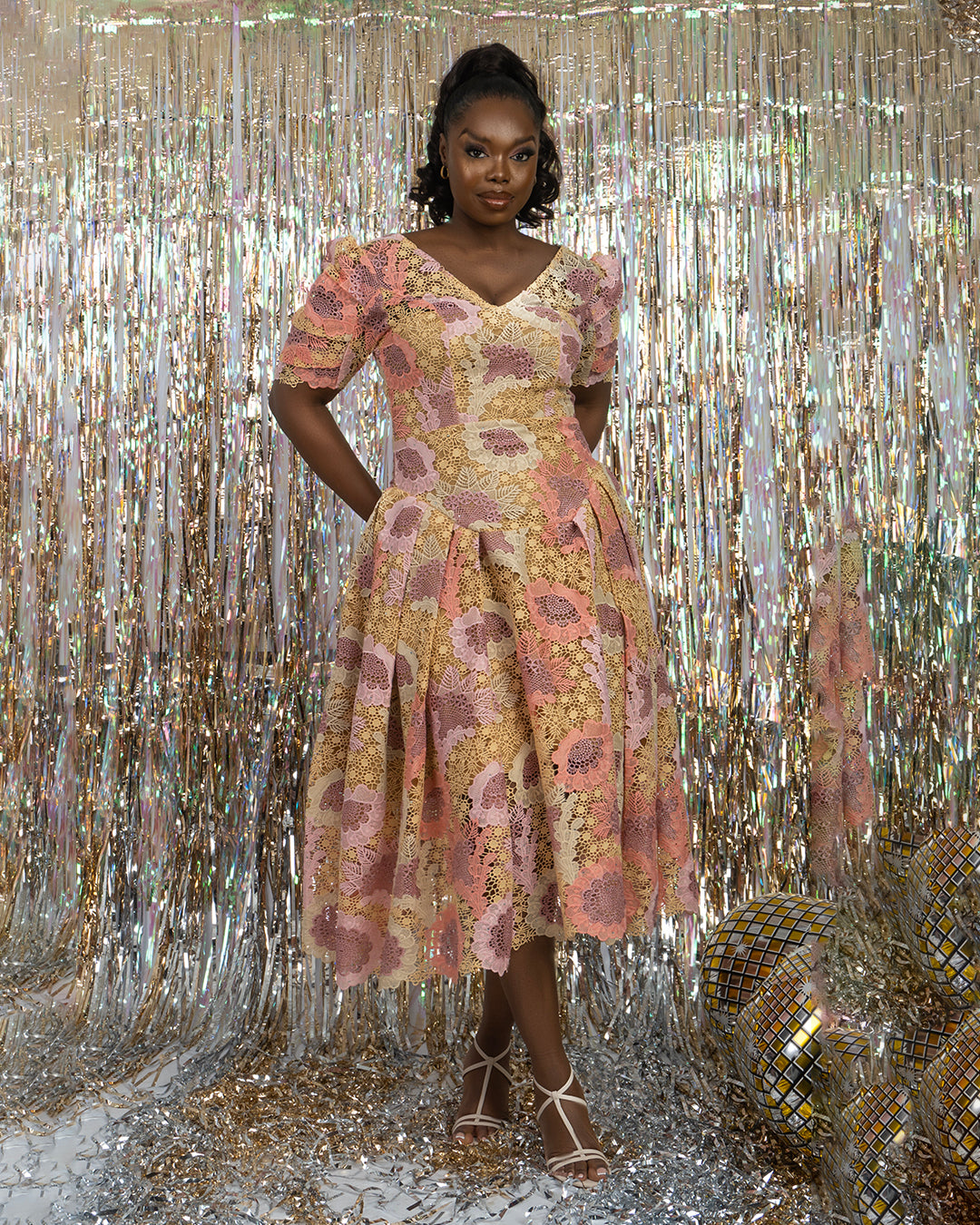 Guipure Midi Lace Dress AyoJayne Lagos Guipure Midi Lace Dress AyoJayne Lagos