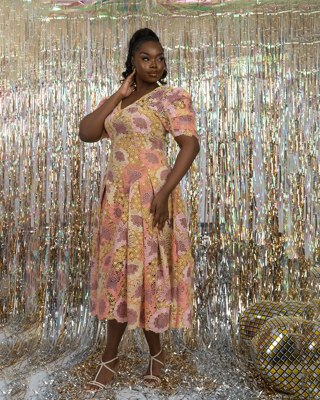 Guipure Midi Lace Dress