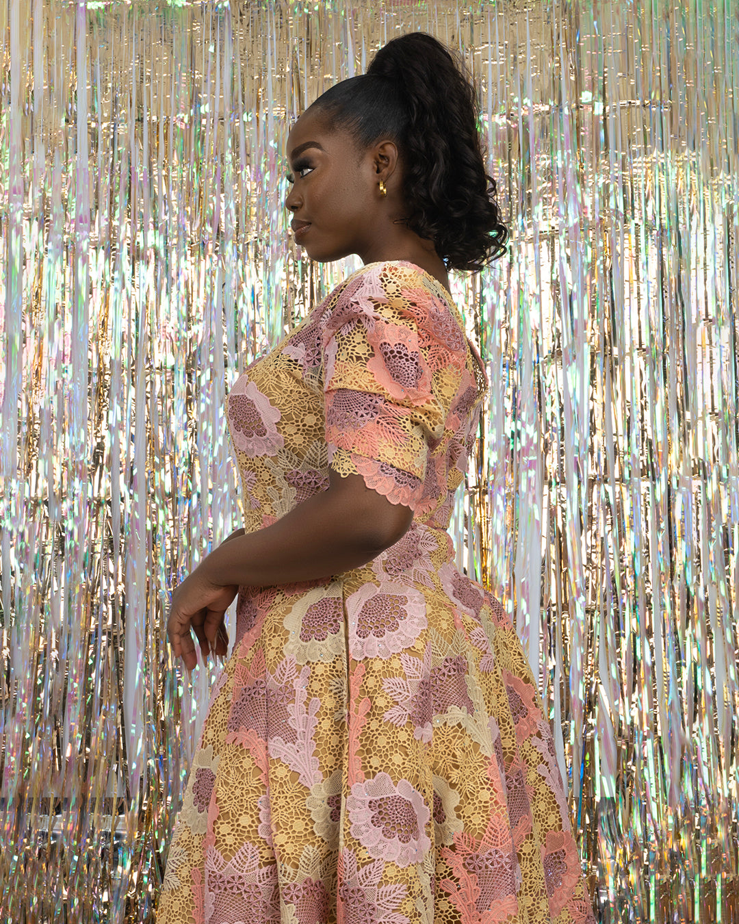 Guipure Midi Lace Dress