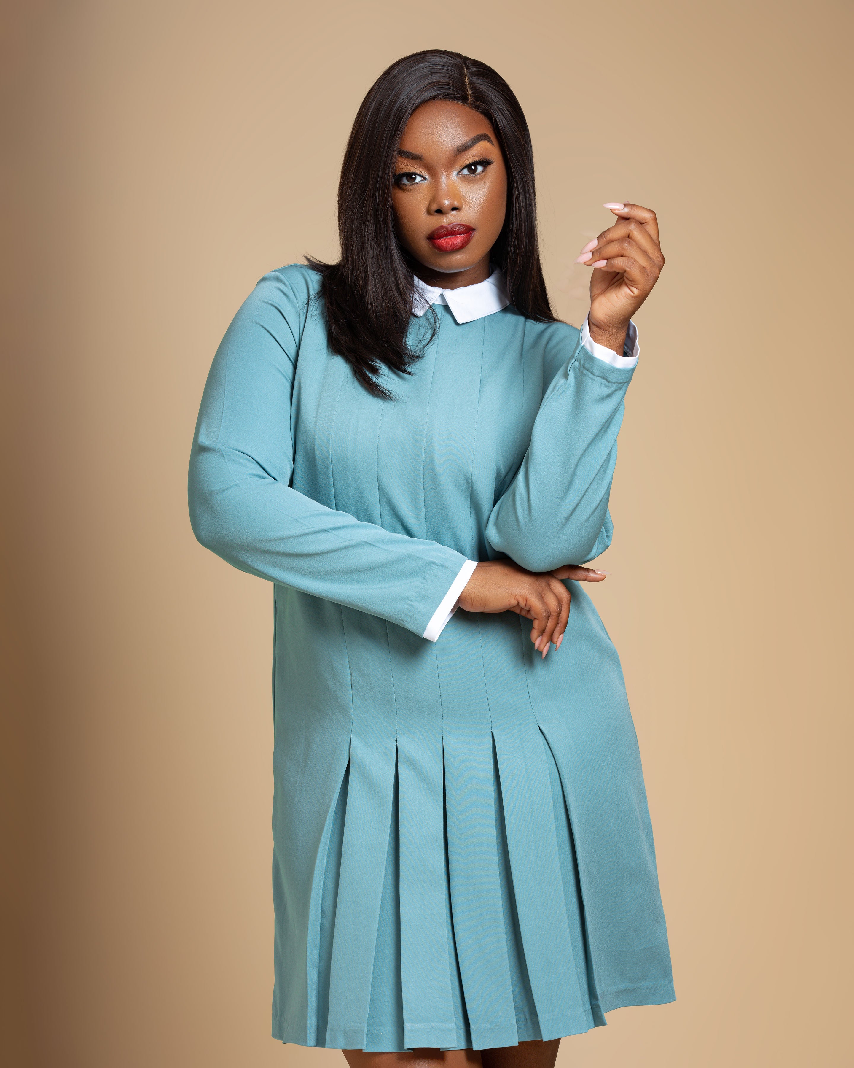 Ivy Pleat Shift Dress