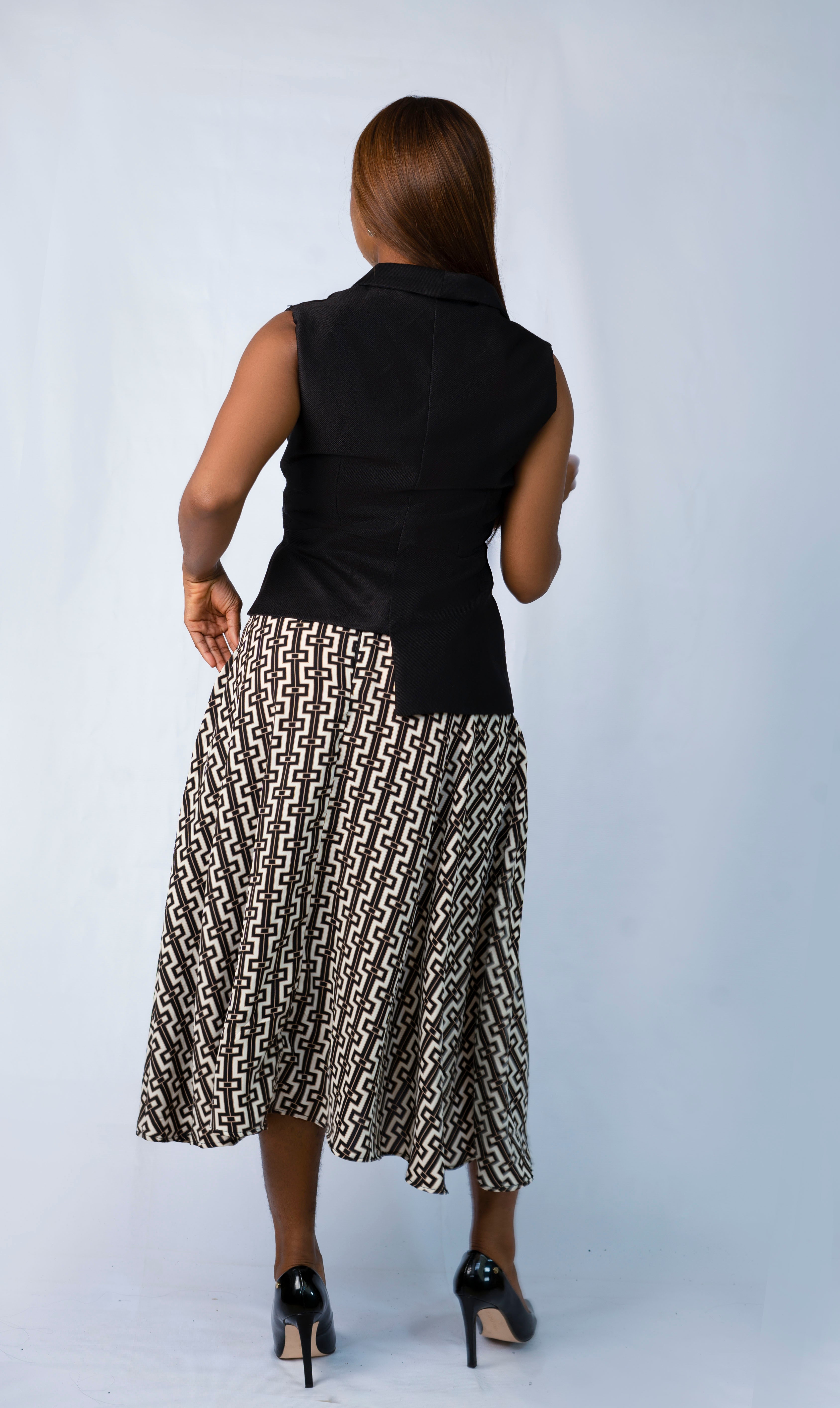 Monochrome Midi Skirt Set