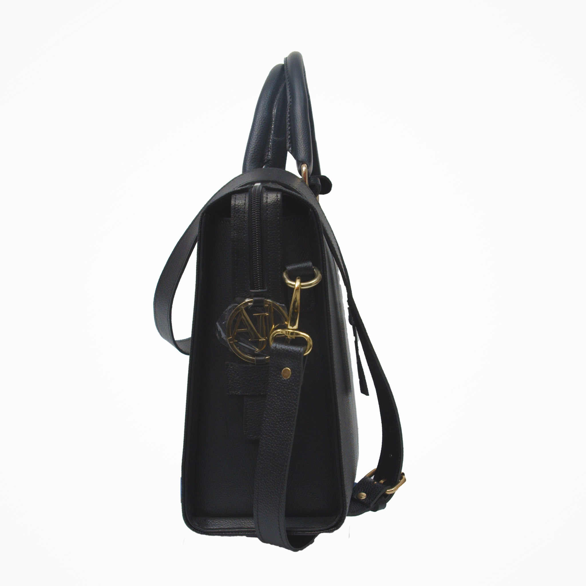 Grand Dame Black Pebbled Leather Bag