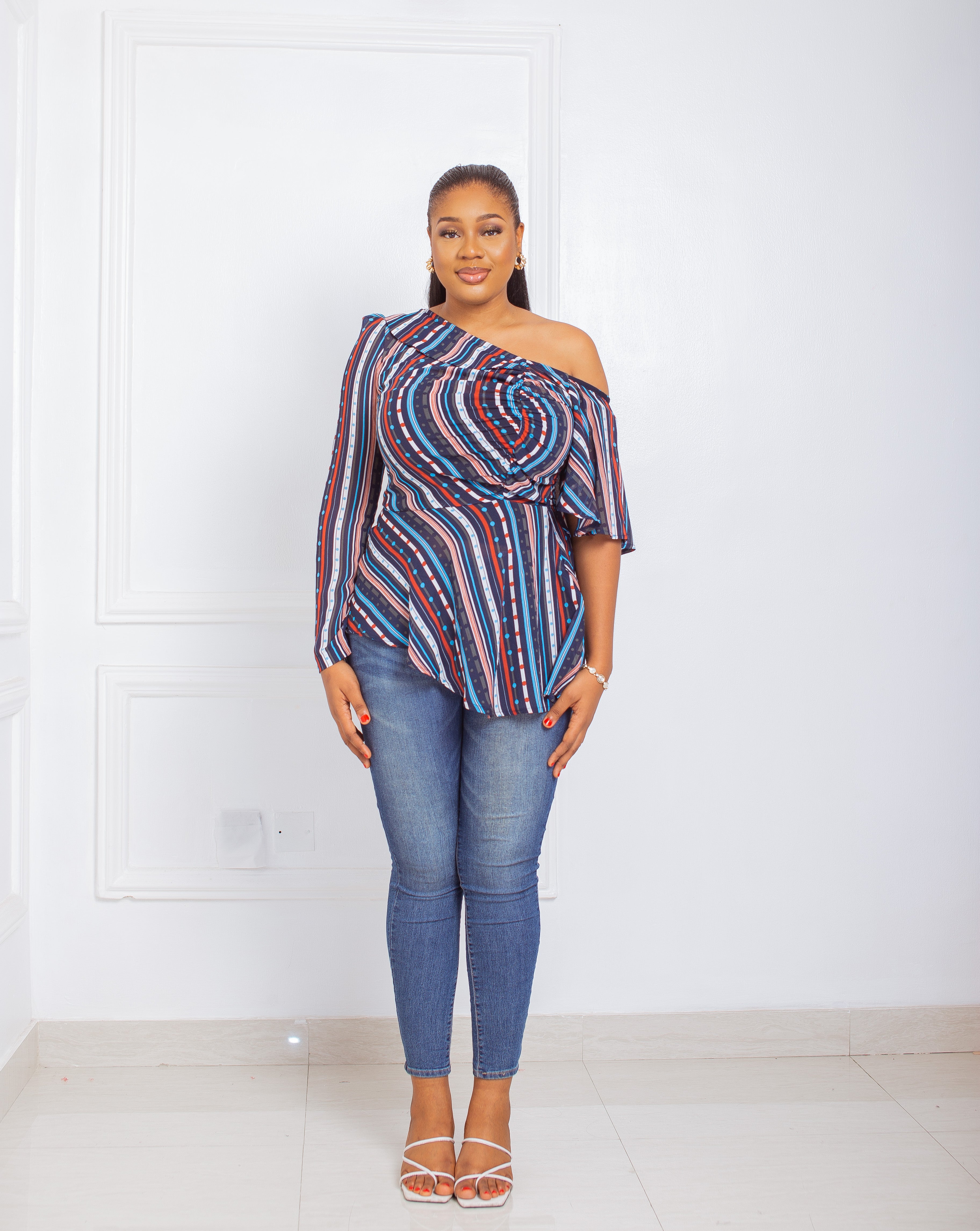 Mismatch Sleeves Blouse