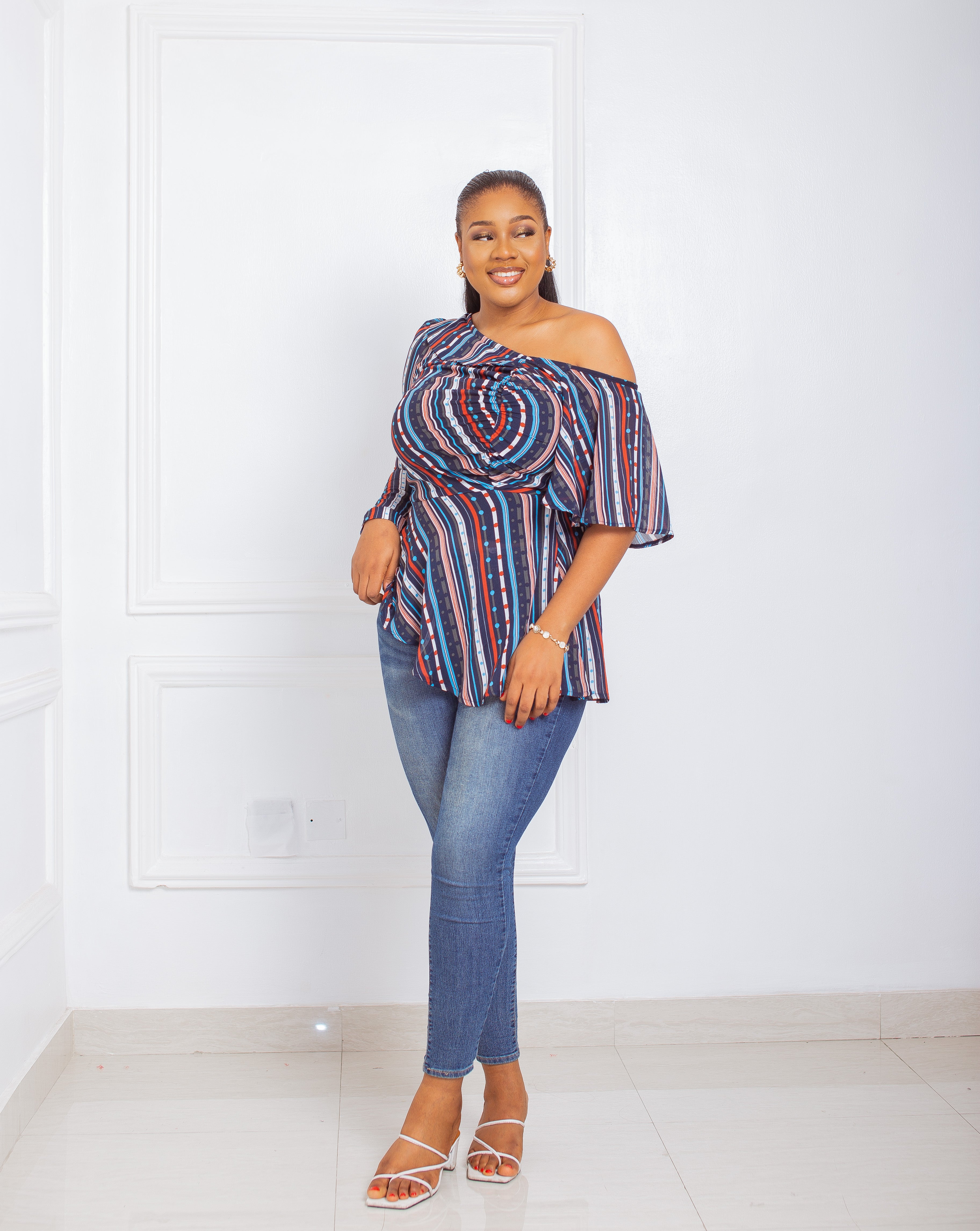 Mismatch Sleeves Blouse