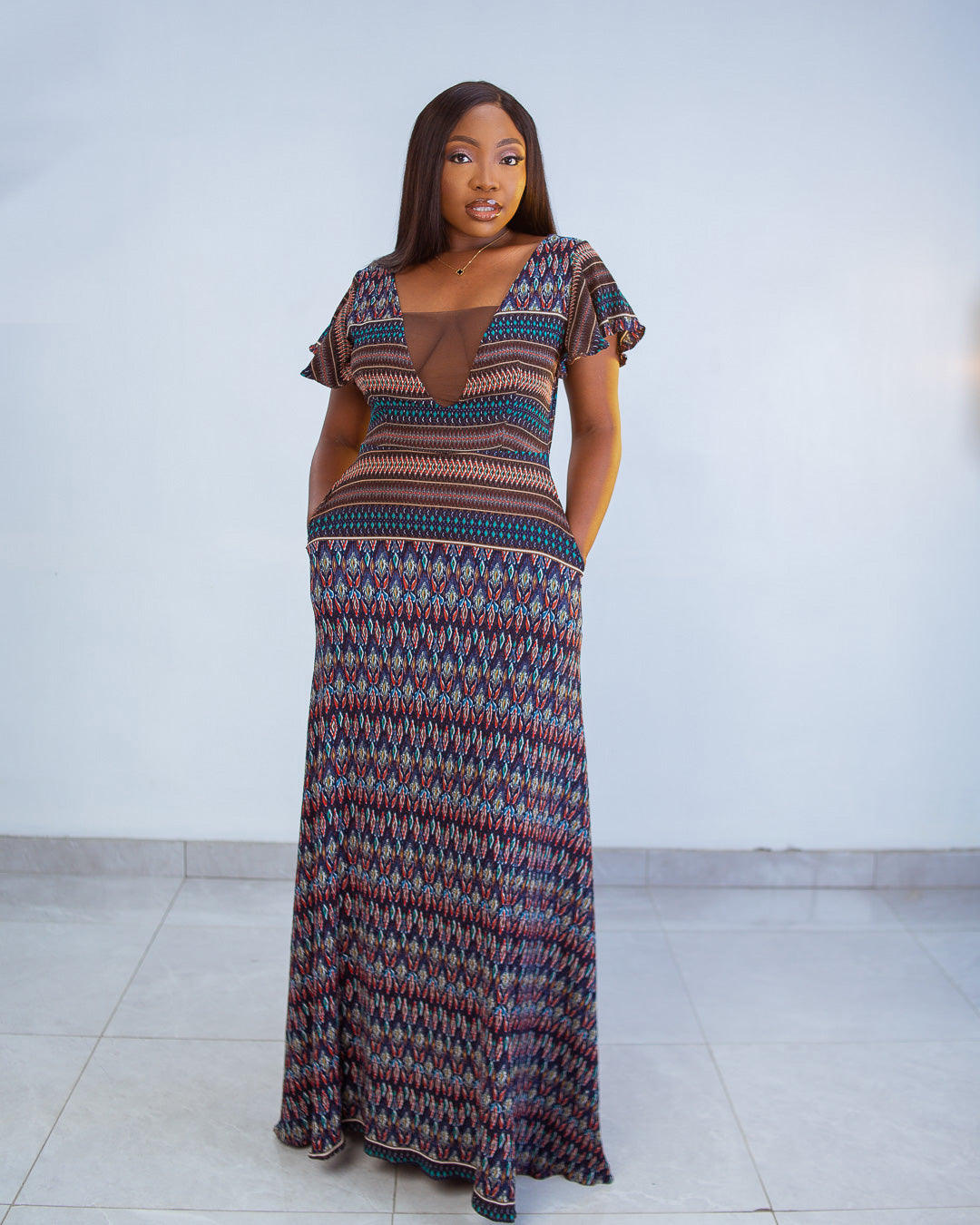 Vneck Maxi Dress