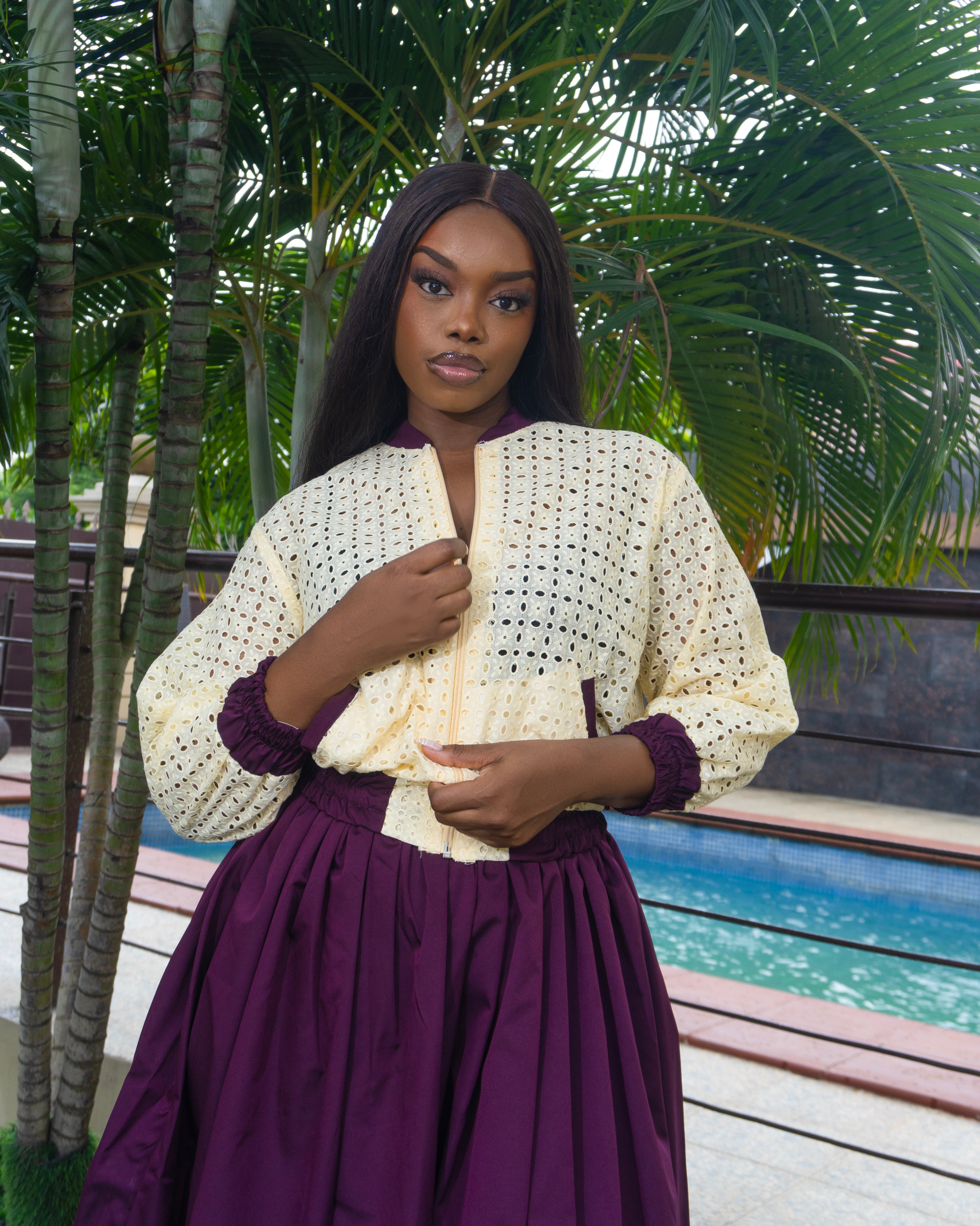 Lace Bomber Jacket Skirt Set AyodeleJayne Lagos