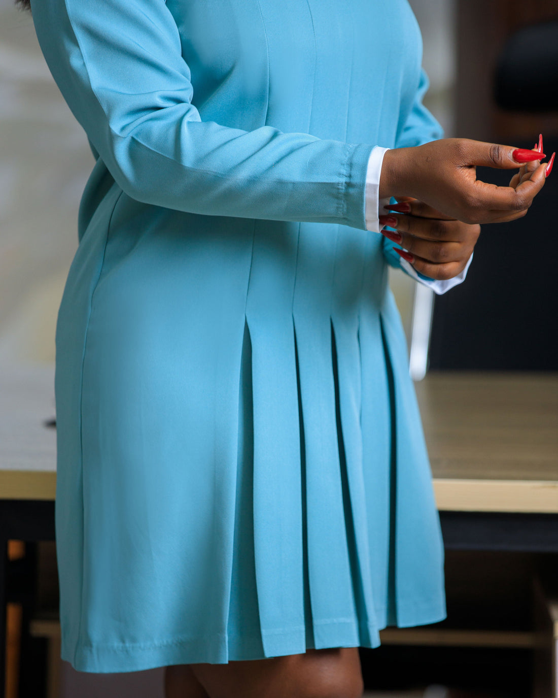 Ivy Pleat Shift Dress