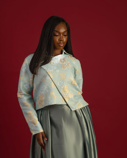 Brocade Jacket Midi Skirt Set