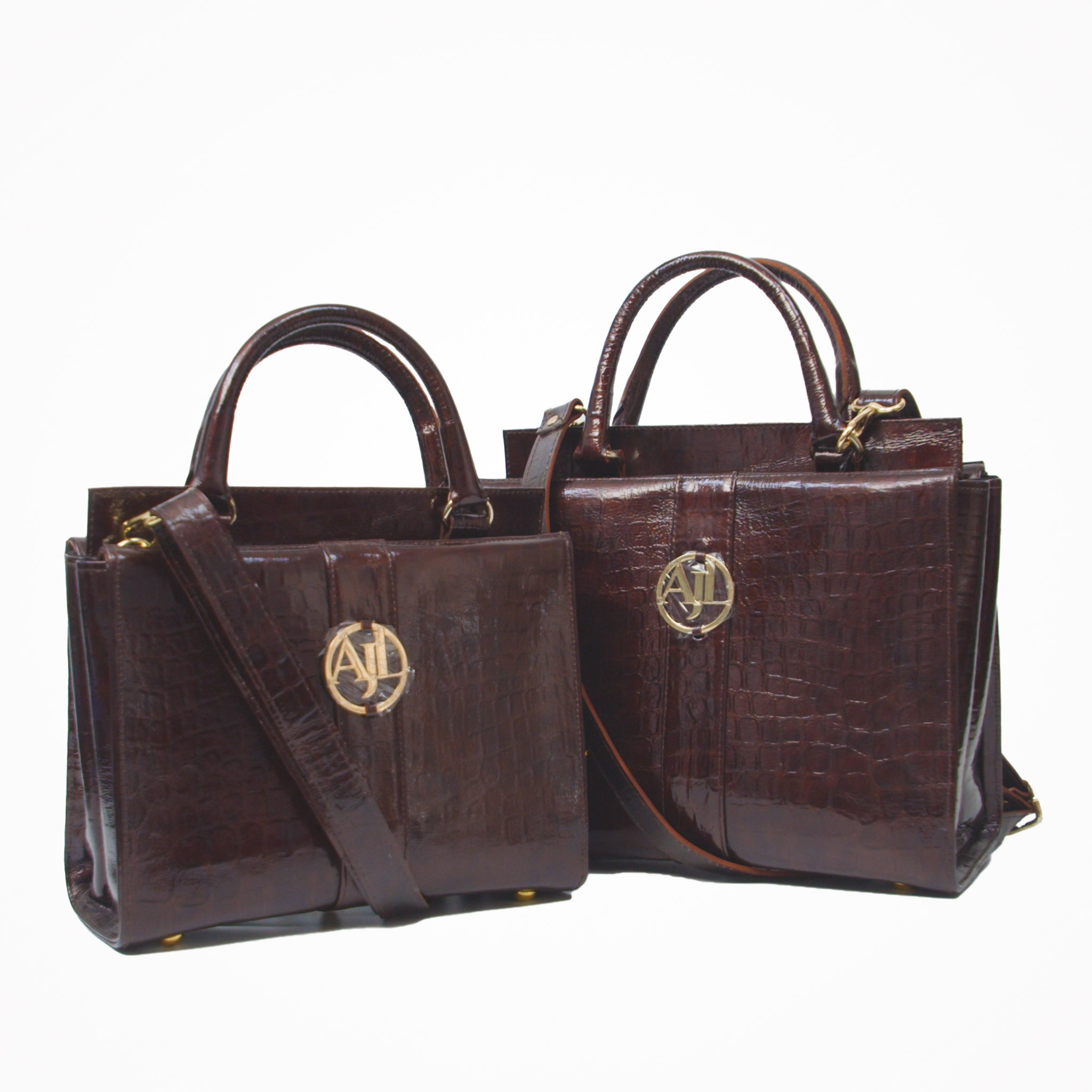 Burgundy croc maxi and midi handbags