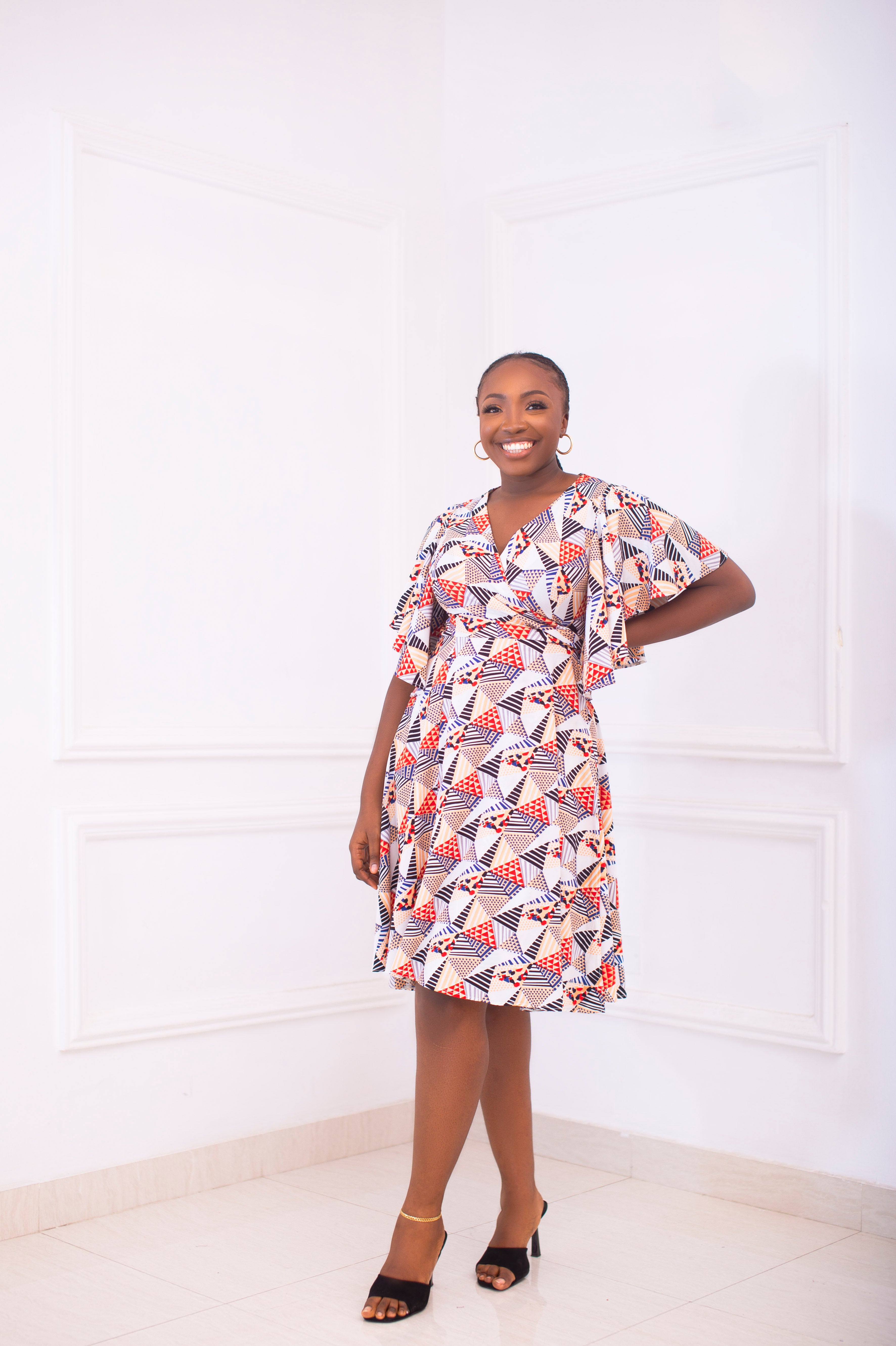 Flutter Sleeves Full Wrap Dress